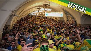 TORCIDA DO BRASIL NO METRÔ DE MOSCOU [upl. by Panter]