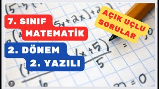 7 Sınıf Matematik 2 Dönem 2 Yazılı Soruları [upl. by Sedecrem]