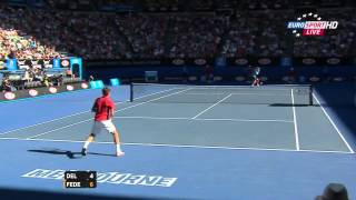 Australian Open 2012 Q F Federer vs Del Potro HD [upl. by Annayr975]