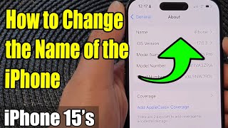 iPhone 1515 Pro Max How to Change the Name of the iPhone [upl. by Adnawahs]