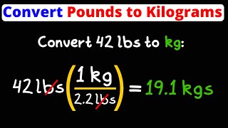 Convert Lbs to Kg  Pounds to Kilogram  Dimensional Analysis  Eat Pi [upl. by Ydnerb]