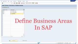 How to define or create business areas in SAP  SAP FICO [upl. by Joung]