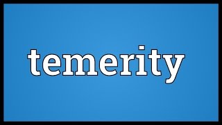 Temerity Meaning [upl. by Ranique]