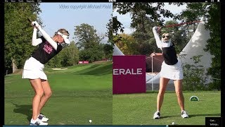 Jessica Korda Golf Swing  Hybrid downtheline amp faceon Evian Championship Sept 2018 [upl. by Clea165]