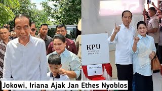 Jokowi Iriana Ajak Jan Ethes Nyoblos Di TPS 12 Solo [upl. by Awahsoj]