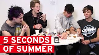 5 Seconds of Summer try English food for the first time [upl. by Ardnwahs]