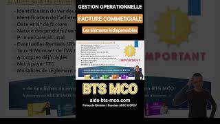 Les éléments indispensables dune FACTURE COMMERCIALE  Gestion en BTS MCO [upl. by Redd838]