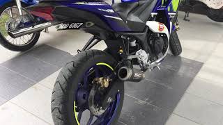 YAMAHA R25 MOVISTAR ORIGINAL SC PROJECT CRT CARBON EXHAUST MUFFLER SOUND [upl. by Merralee245]