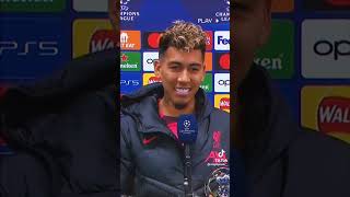 Firmino interview On Mo Salah Hattrick Speaking English 🧠😱 [upl. by Krissie]