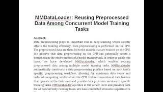 MMDataLoader Reusing Preprocessed Data Among Concurrent Model Training Tasks [upl. by Lleuqar]