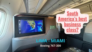 LATAM Business class review  Lima  Miami  Boeing 767300 [upl. by Aibos]