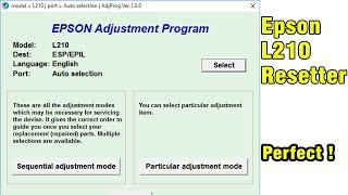 How to reset epson L210 printer with resetter [upl. by Nedac141]