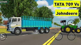 TATA 709 Vs Johndeere Tochan  Indian vehicles 3D Simulator Gameplay  gaming androidgame [upl. by Harri]