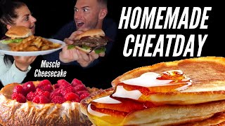 HOMEMADE CHEATDAY  Muscle Cheescake Burger Pancakes [upl. by Indira]