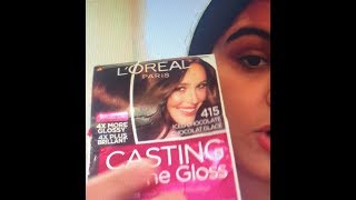 FIRST DIY  COLOURING MY HAIR WITH LOREAL CREME GLOSS [upl. by Oinotnas]