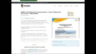 UNAD  Competencias Comunicativas  Tarea 2 Memorias personales ¡SOLUCIÓN [upl. by Revlis526]