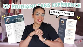 Comment faire un CV pour un JOB ÉTUDIANTS Stage alternance   Avec paspeu dexpérience [upl. by Nerred]