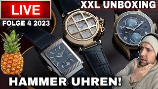 Unboxing XXL Hammer Luxusuhren Live Rolex Tudor Cartier Omega oder Jaeger [upl. by Daphna]