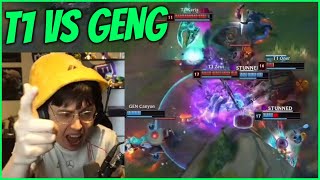 Caedrels Reaction To Crazy T1 VS GENG SemiFinals [upl. by Acnayb]