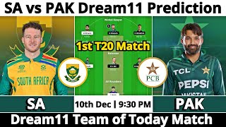 SA vs PAK Dream11 Prediction  Dream11 Team Of Today Match  Dream11 Prediction Today Match [upl. by Nimajneb]