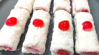 Only 5 Minutes Dessert Turkish Bread Roll Delight  Turkish Delight Recipe  Lokum  তার্কিশ ডিলাইট [upl. by Yluj632]