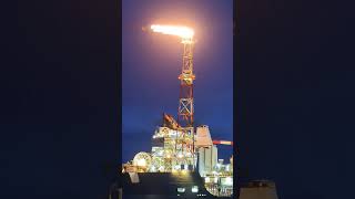 FPSO flare offshore ship sailing ocean cranes fpso oilandgas oilindustry tower toxic [upl. by Bachman]