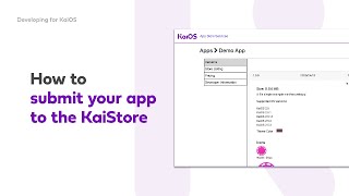 How to submit your app to the KaiStore [upl. by Marisa]