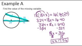 Segments from Secants Examples Geometry Concepts [upl. by Alisen39]