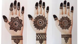 top 3 beautiful stylish front hand mehndi design Easy mehndi design mehandi ka design mehndi [upl. by Corry67]