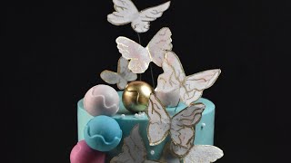 Wafer paper Butterflies [upl. by Ahsimat]