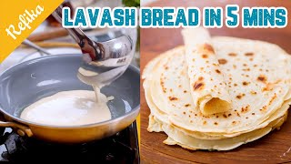 LAVASH BREAD in 5 MINUTES ⏱ Only 3 Ingredients  Make It On A Pan ⭐Plus Easy Vegan Börek 😉 [upl. by Yokoyama]