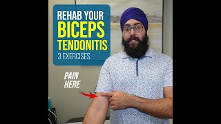 3 Exercises to Heal Bicep Tendonitis from Physio Etobicoke Toronto [upl. by Ysteb]