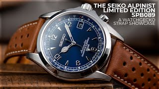 The Must Have Watch Straps For The Seiko Alpinist Limited Edition SPB089  WatchGecko Strap Showcase [upl. by Hannie553]