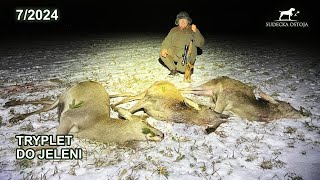 Tryplet do jeleni Idzie Nowe  SUDECKA OSTOJA 72024 Deer Hunting Hunt in Poland Jagd Chasse [upl. by Atiuqehc25]