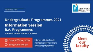 Information Session on BA Programmes offered at Azim Premji University [upl. by Ssenav]