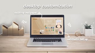 how to make your laptoppc aesthetic 🤎 windows 10 customization [upl. by Semela38]