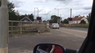 Swineshead Bridge Station level crossing Lincolnshire [upl. by Eimmij]