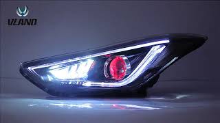 Vland Led headlights fit for Hyundai Elantra 20122015 [upl. by Annoek]