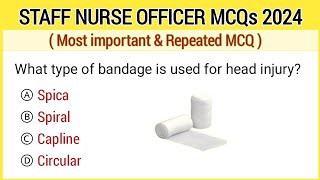 Staff nurse officer MCQ 2024  MHSRB staff nurse officer exam preparation [upl. by Blackmore]