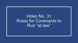 ProfDale Property Video 31  Covenants Running at Law [upl. by Ert]