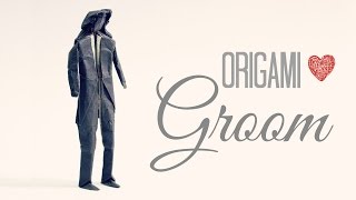 How to make an Origami Groom  Wedding Tadashi Mori [upl. by Bryna933]