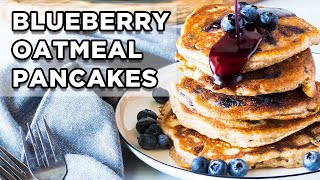 Fluffy Blueberry Oatmeal Pancakes  Healthy Pancake Recipes by MOMables [upl. by Niwrehs483]