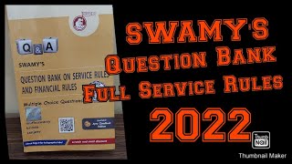 Swamy Question Book on Service Rules and Financial Rules  MCQs  Latest Edition 2022 AAOSAS exam [upl. by Zalucki642]