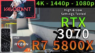 VALORANT  RTX 3070  Ryzen 7 5800X  4K  1440p  1080p  Max amp Low Settings [upl. by Mitinger]