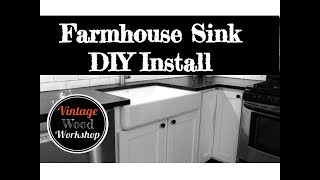 Installing a Kohler Farmhouse Sink DIY How To Kitchen Remodel 4 [upl. by Ahsoj]