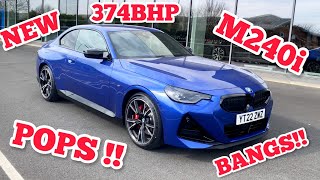 4K NEW 2022 BMW M240i EXHAUST SOUND POPS amp BANGS 374 BHP Visual Review [upl. by Lea276]