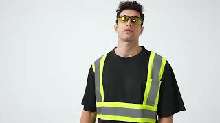 ProtectX Reflective Black Short Sleeve High Visibility 3Pack HeavyDuty Safety TShirt [upl. by Selassie534]