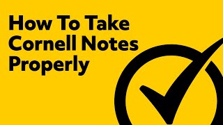 How To Take Cornell Notes Properly Video [upl. by Euqinomad760]