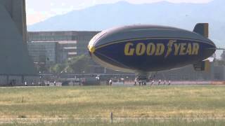 Good Year Blimp pushing the envelope floating around NASA [upl. by Fransis782]