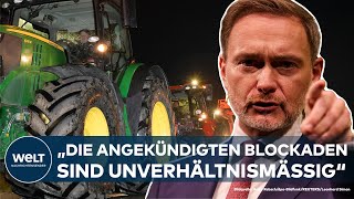 BAUERNBLOCKADE quotUnverhältnismäßigquot  Lindner kritisiert Subventionssucht der Landwirte deutlich [upl. by Cram]